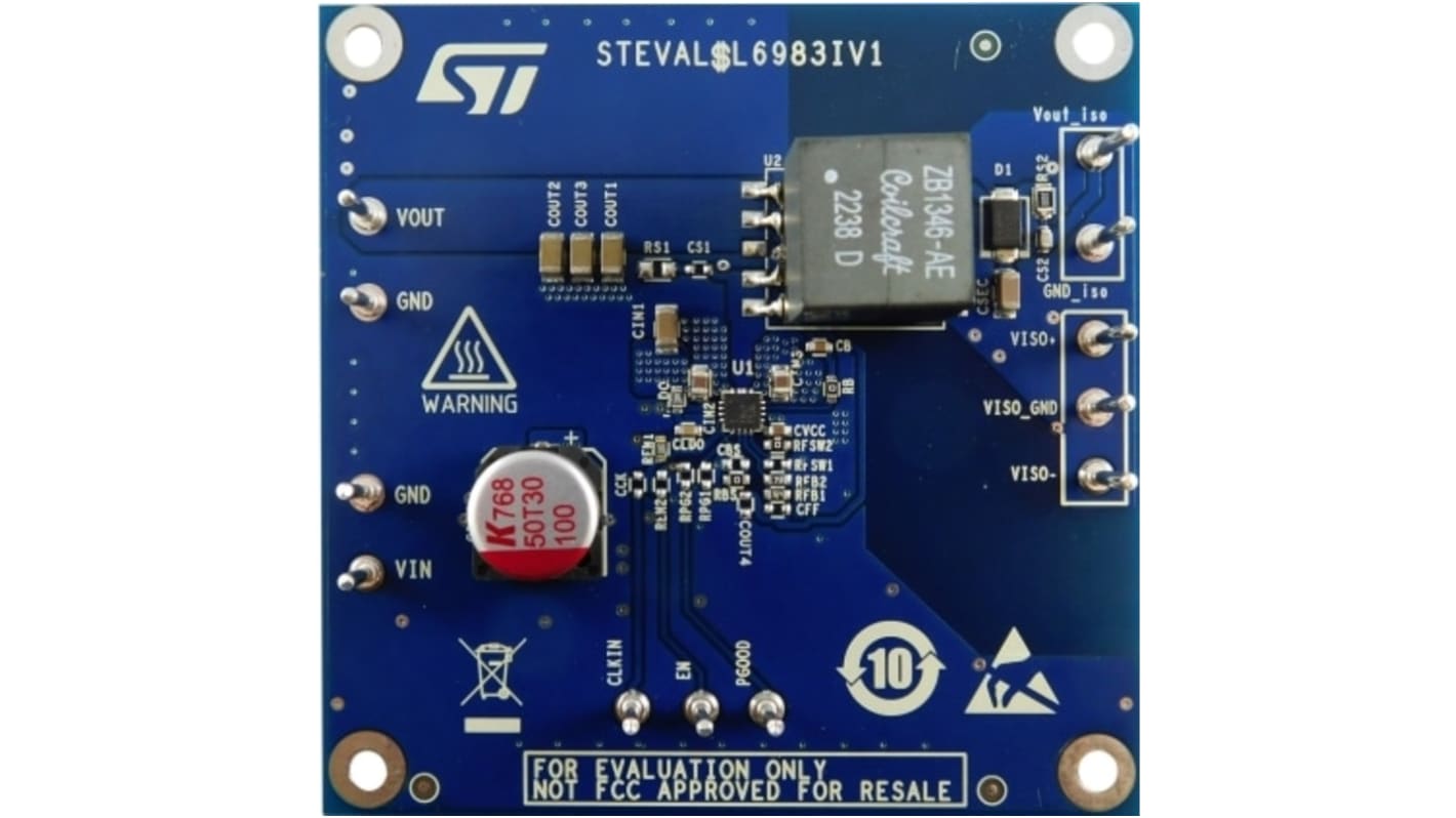 Vyhodnocovací deska, Synchronous Iso Buck Converter Evaluation Board, Snižující měnič, STMicroelectronics