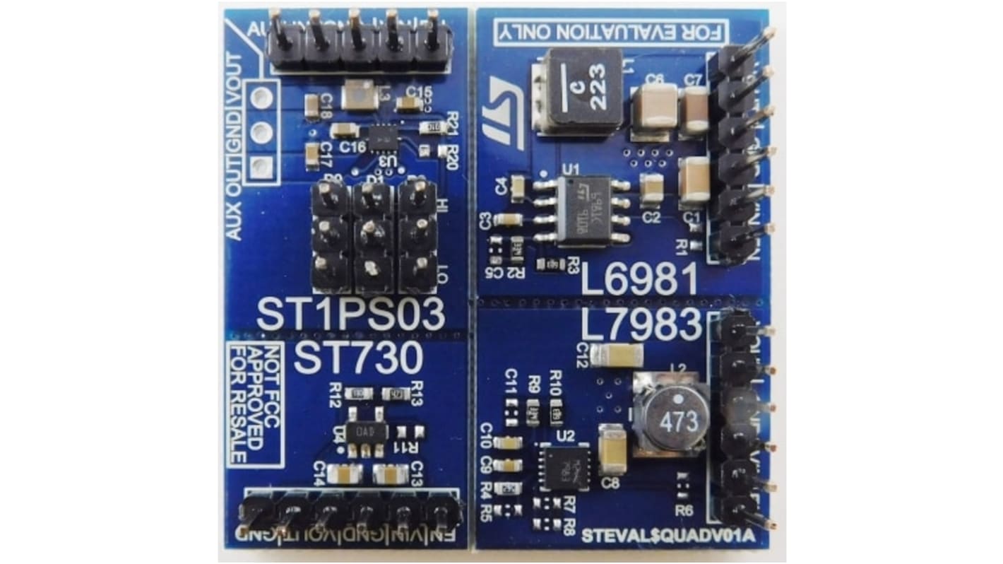 Placa de evaluación Placa de evaluación STMicroelectronics Power Management Evaluation Board - STEVAL-QUADV01