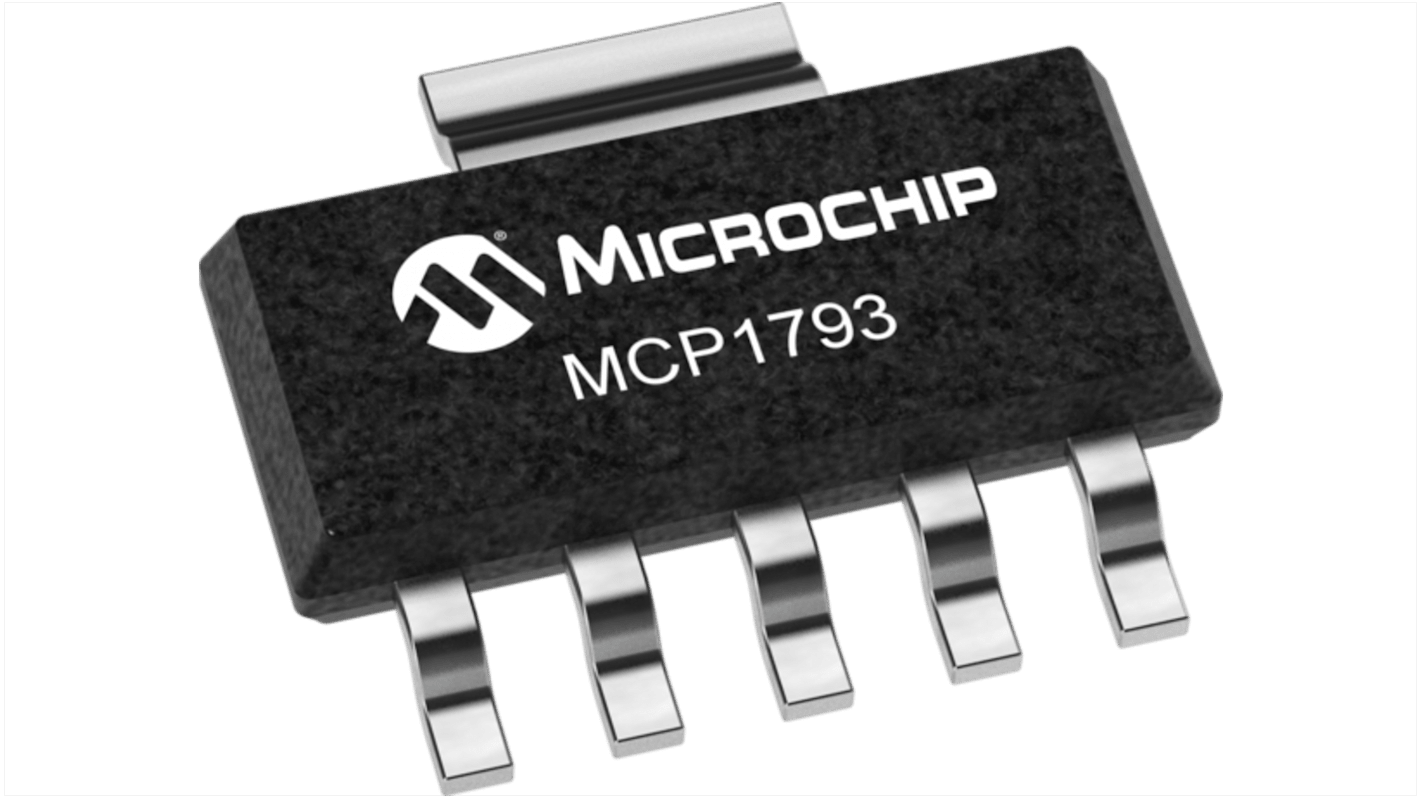 Microchip LDO稳压芯片, 5 V输出, 100mA最大输出, 单路输出, SOT-223, 5针