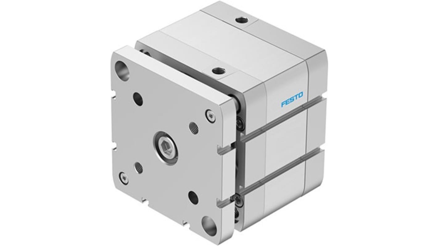 Festo Pneumatic Compact Cylinder - ADNGF-100-20, 100mm Bore, 20mm Stroke, ADNGF Series, Double Acting