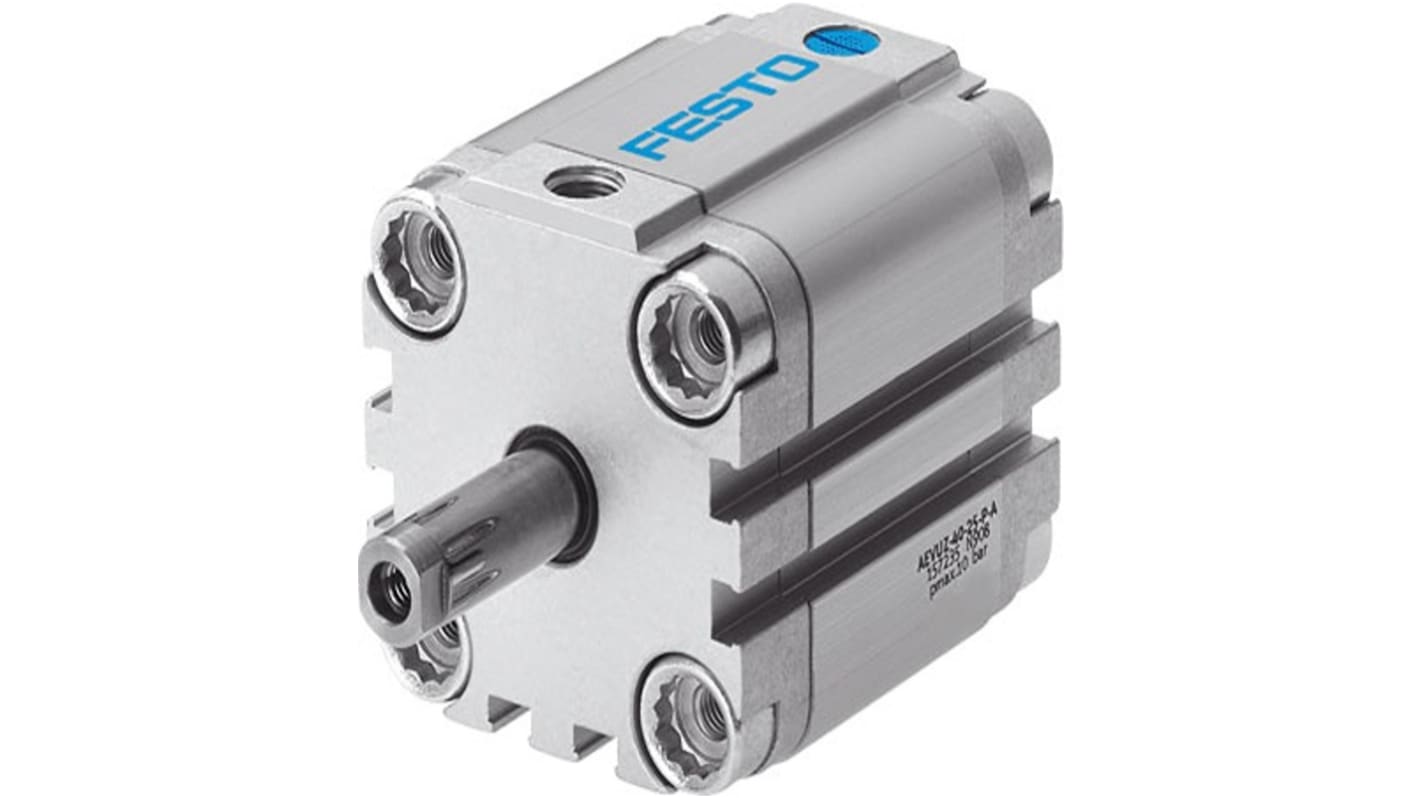 Festo Pneumatic Compact Cylinder - 157245, 80mm Bore, 15mm Stroke, AEVUZ Series, Single Acting