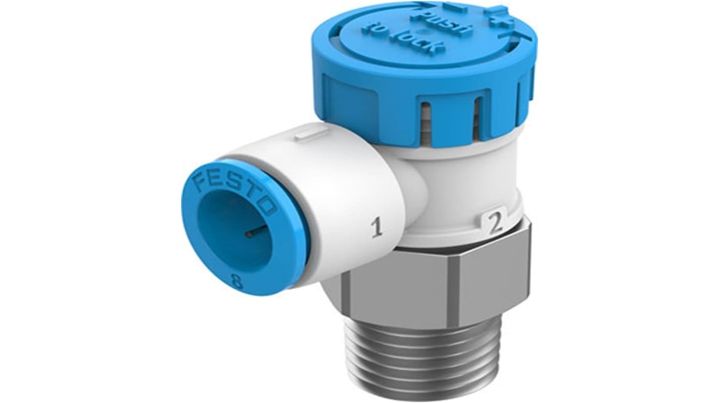 Festo 气动手动阀, R 1/4接口, 旋钮控制, 最大操作8bar, VFOE系列