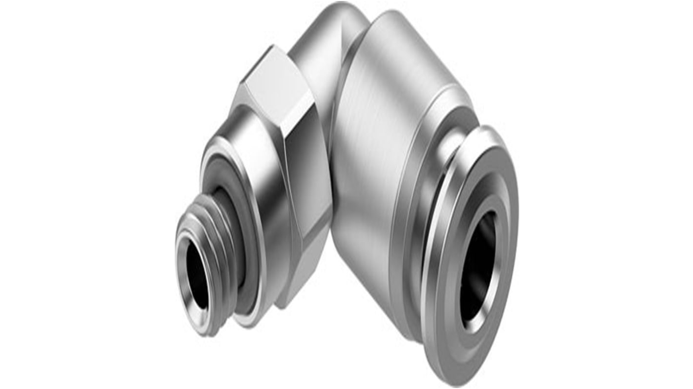 Festo NPQR Series Elbow Fitting, M5 Male to 4 mm, Threaded-to-Tube Connection Style, NPQR-L-M5