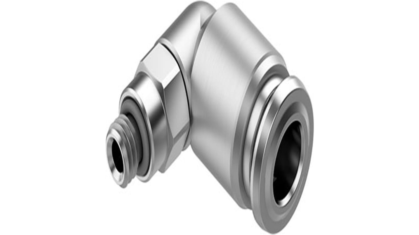 Festo NPQR Series Elbow Threaded-toTube Adaptor, M5 to 6 mm, Threaded-to-Tube Connection Style, NPQR-L-M5