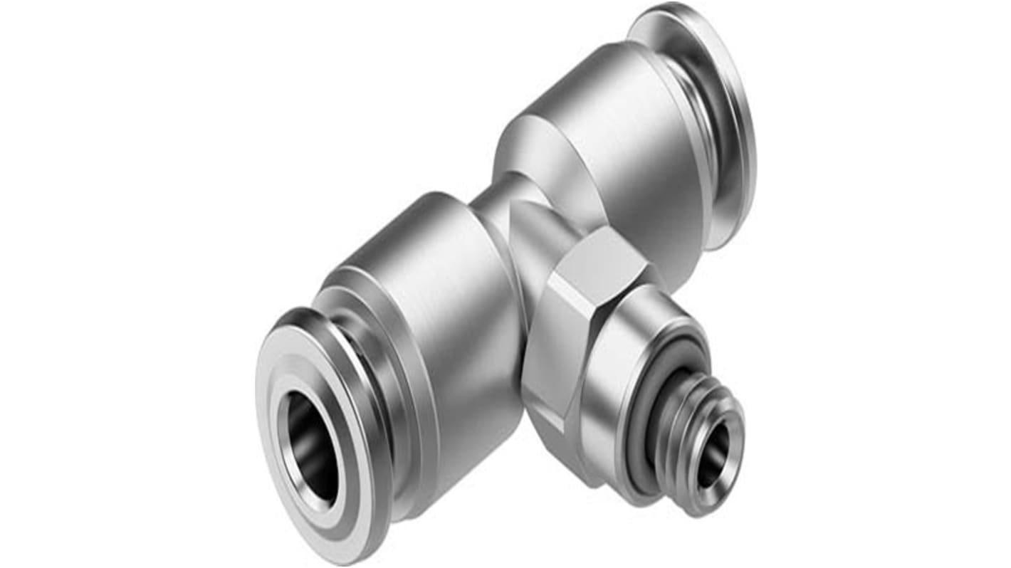 Festo NPQR Series T Fitting, M5 Male to 4 mm, Threaded-to-Tube Connection Style, NPQR-T-M5