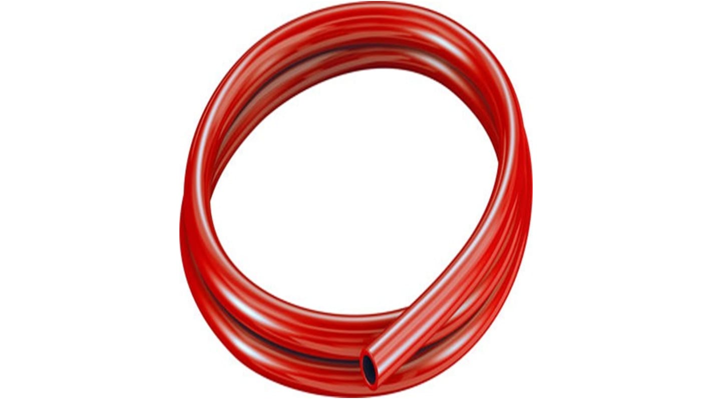 Tubo in plastica Rosso Circolare x 11mm ID x 16mm OD