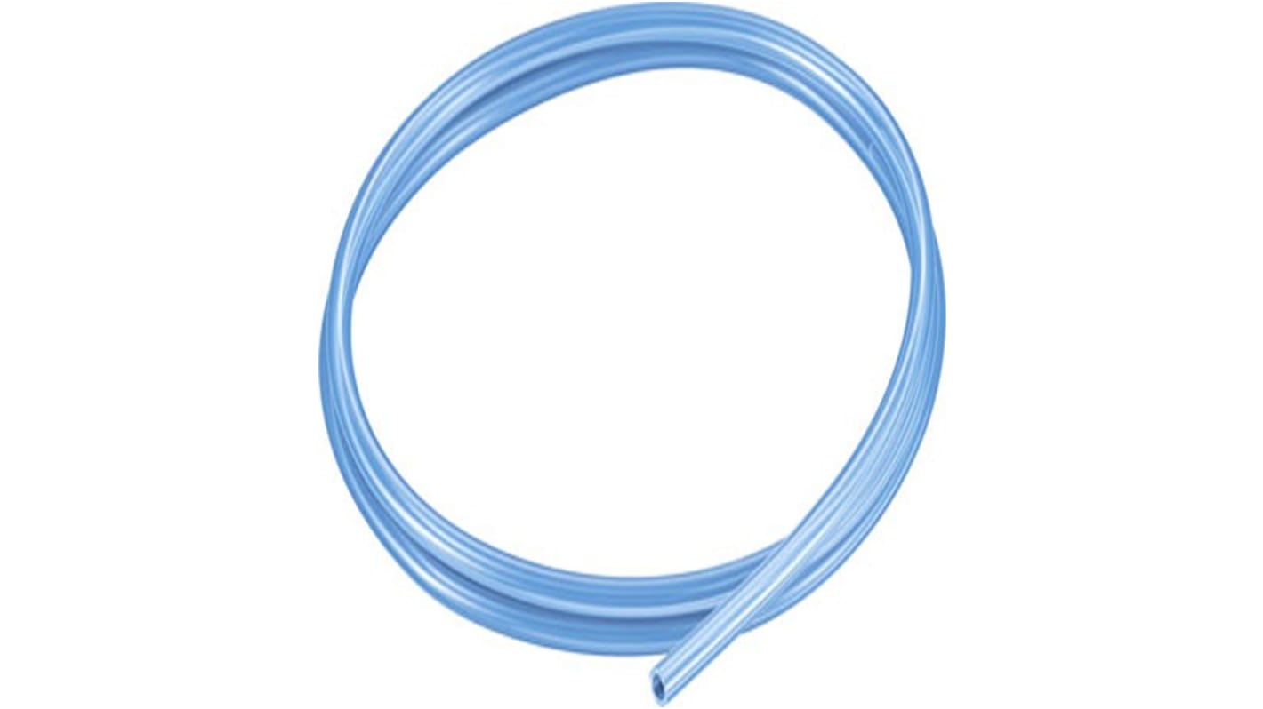 Festo Rund Kunststoffrohr Blau lichtdurchlässig, Außen-Ø 6mm / Innen-Ø 4mm, TPE