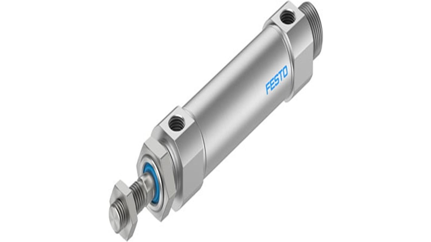 Festo Pneumatic Roundline Cylinder - DSNU-S-25, 25mm Bore, 100mm Stroke, DSNU Series, Double Acting