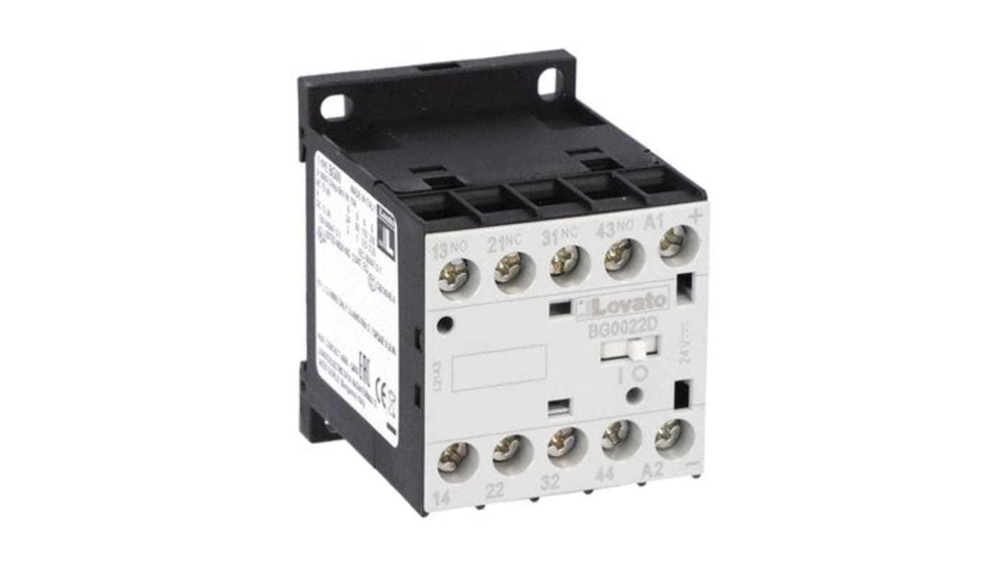 Lovato Auxiliary Contact, 4 Contact, 2NC, 2NO, DIN, BG00 BG00