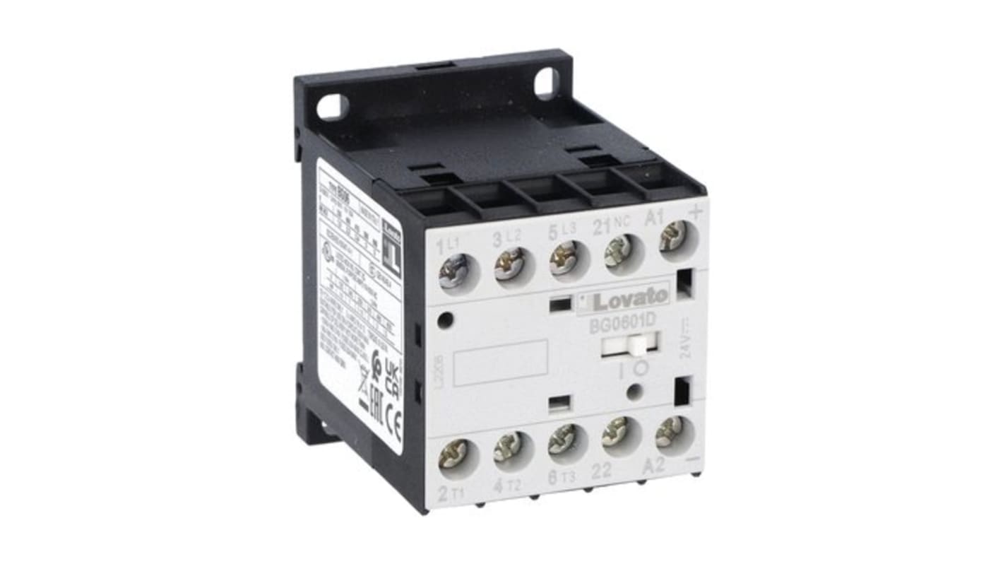 Stycznik 125 V DC Lovato styki: 3 18 kW 6 A 1NC 11BG0601D125