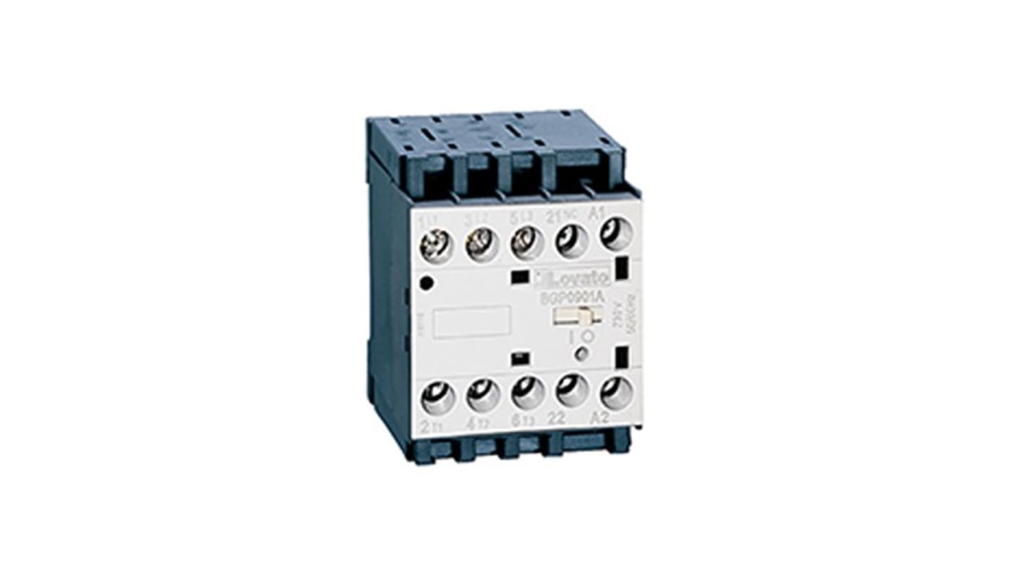 Lovato BGP09 Contactor, 24 V dc Coil, 4-Pole, 20 A, 22 kW, 690 V