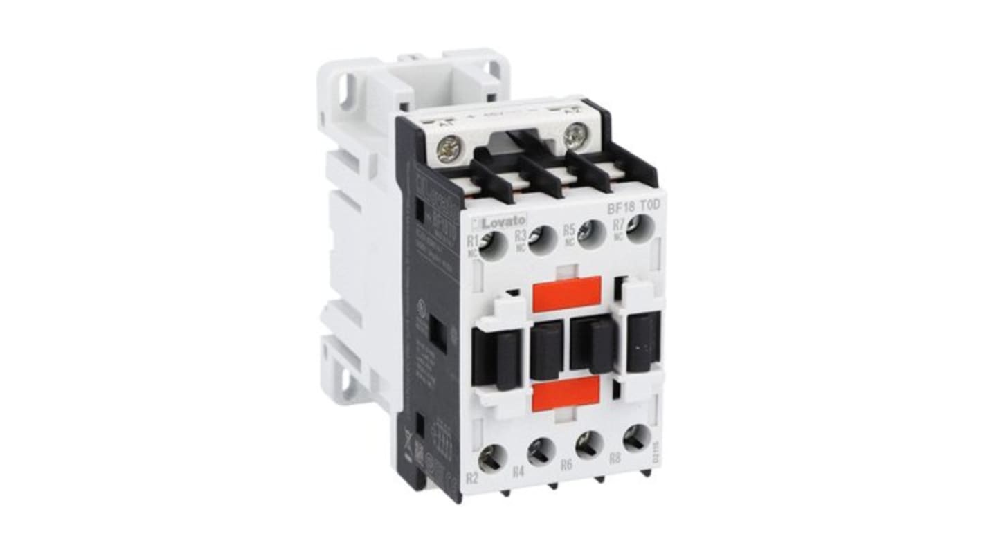 Lovato BF18 Contactor, 12 V dc Coil, 4-Pole, 32 A, 36 kW, 4NC, 690 V