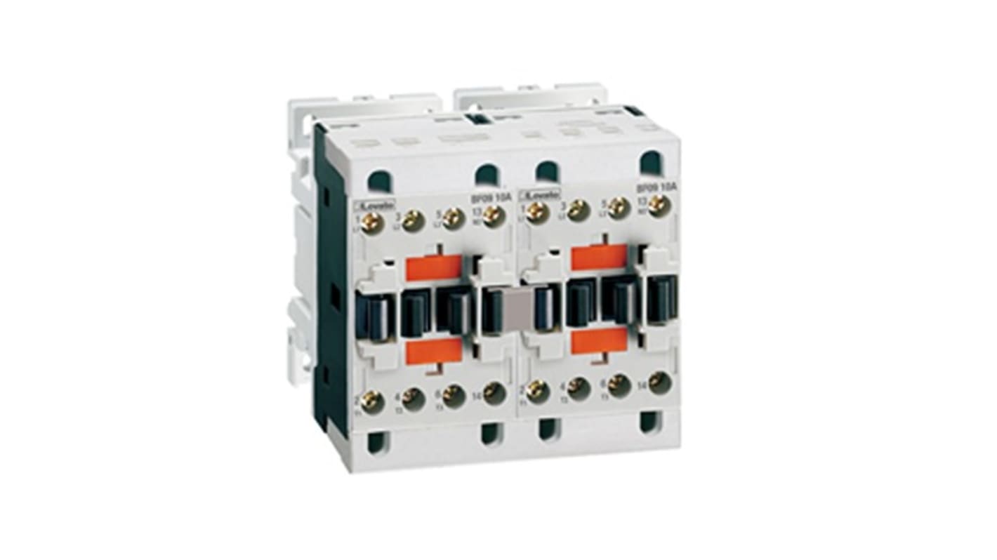 Lovato BFA012 Reversing Contactor, 230 V ac Coil, 3-Pole, 12 A, 10 kW, 1NC, 690 V