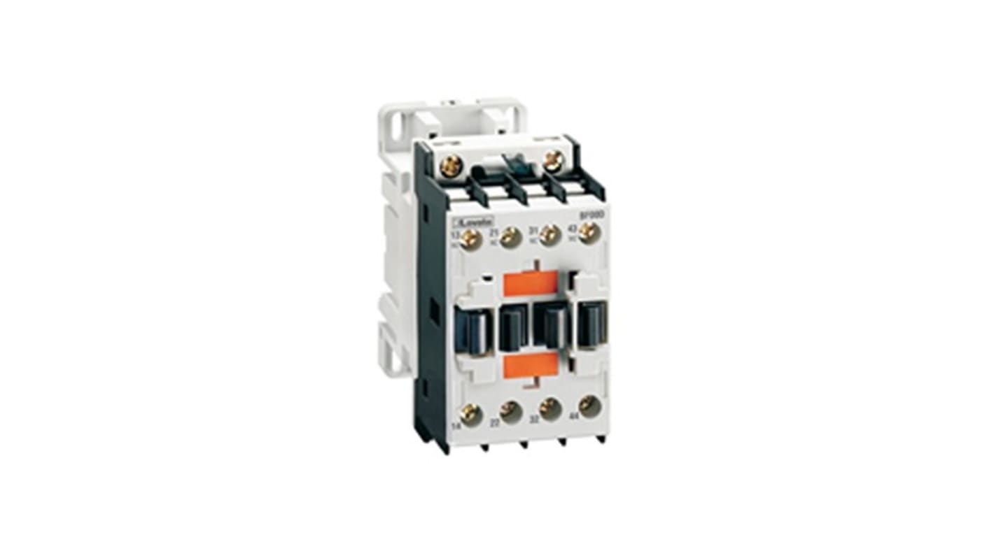 Lovato Auxiliary Contact, 4 Contact, 2NO + 2NC, DIN Rail, BF00 BF00