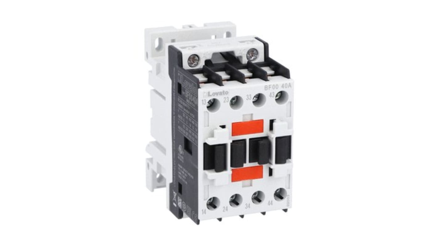 Lovato Auxiliary Contact, 4 Contact, 4NO, DIN Rail, BF00 BF00