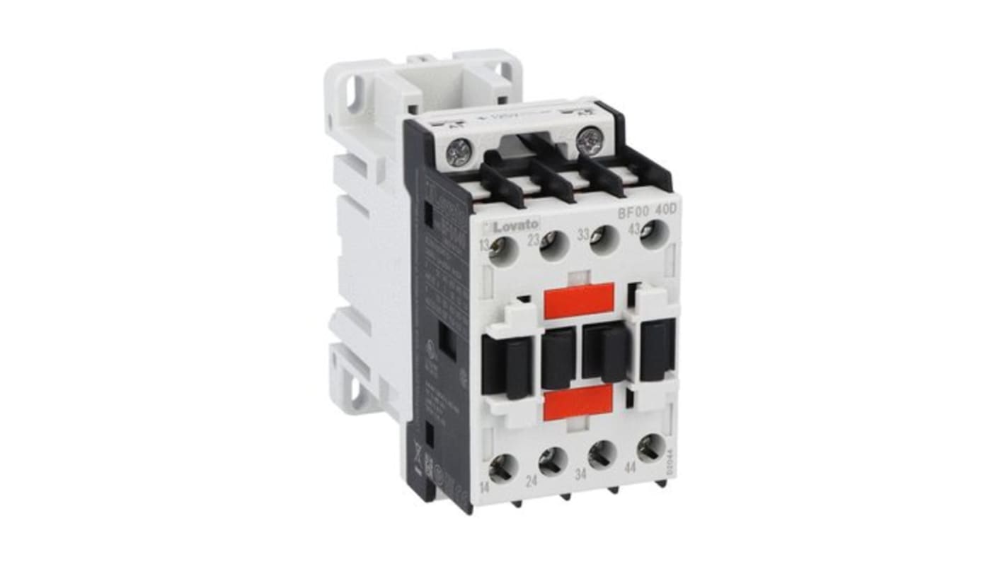 Lovato Auxiliary Contact, 4 Contact, 4NO, DIN Rail, BF00 BF00