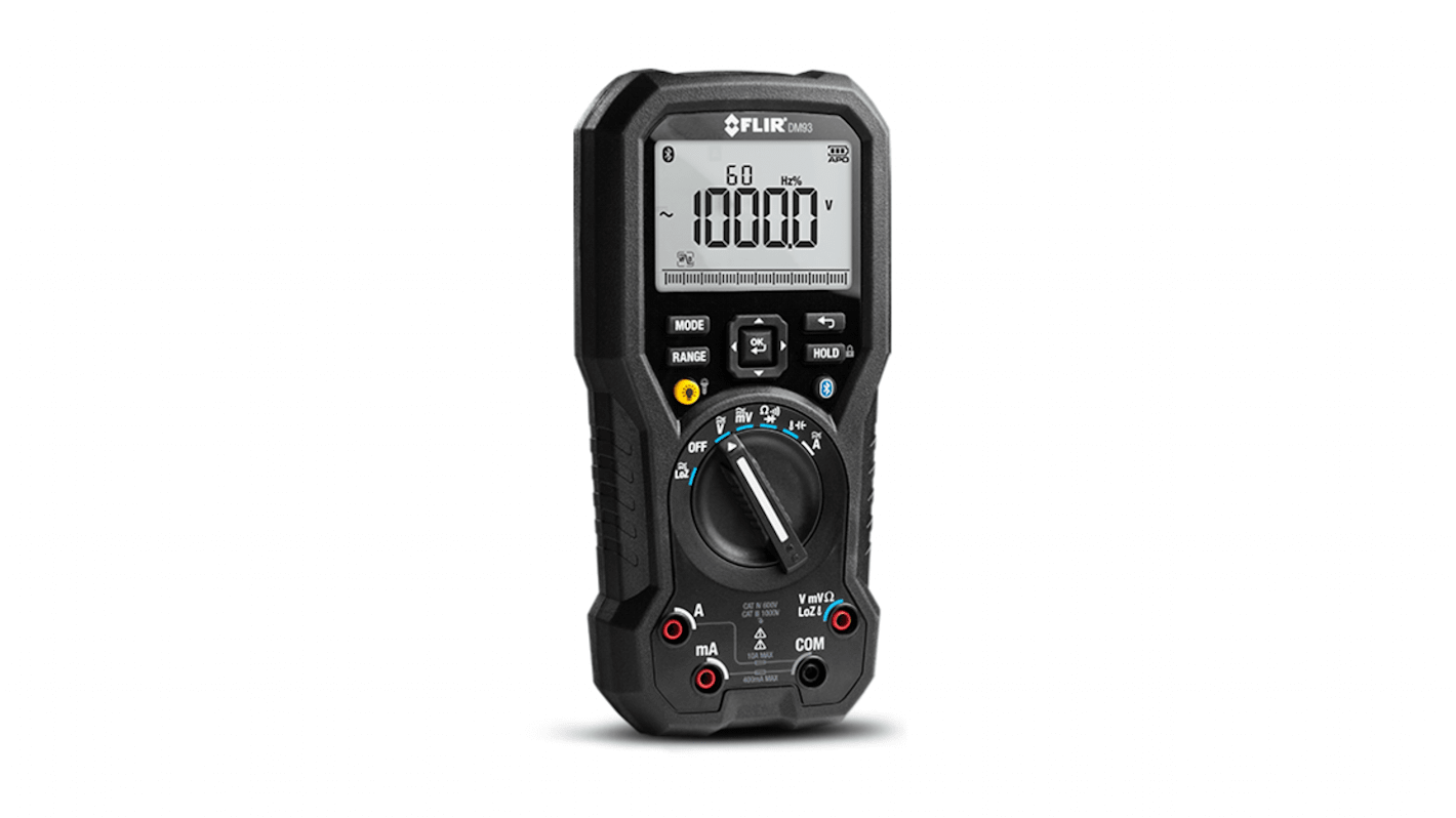 FLIR DM93-2Hintergrundbeleuchtung Digital-Multimeter 1000V ac / 10A ac, 40MΩ, DKD/DAkkS-kalibriert