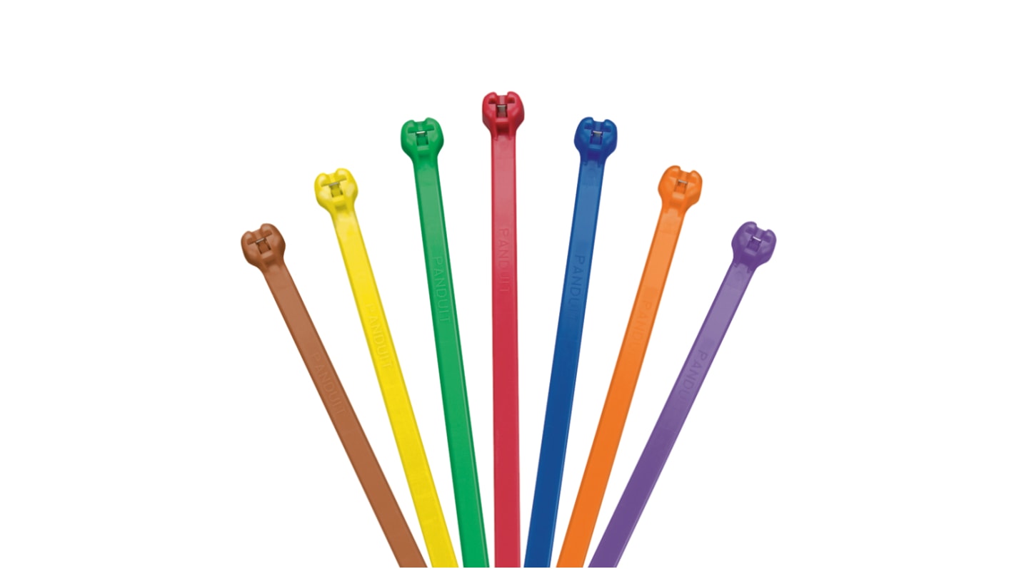 Panduit Cable Ties, 203mm x 4.7 mm, Yellow Nylon, Pk-1000pack