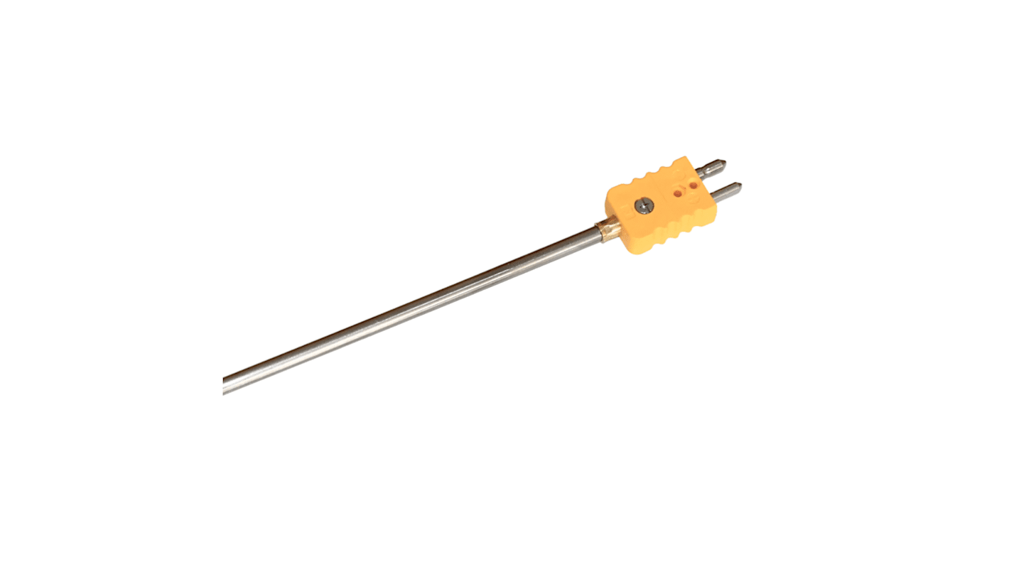 Electrotherm282 Type K Thermocouple 500mm Length, 6mm Diameter, 0°C → +1000°C