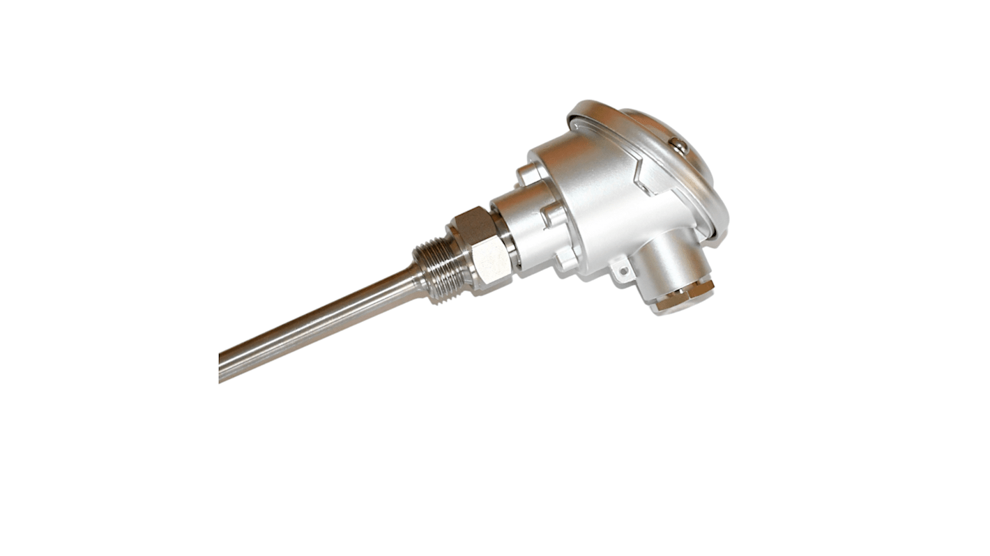 Electrotherm PT100 RTD Sensor, 9mm Dia, 200mm Long, 3 Wire, G 1/2 A, F0.3 +100°C Max