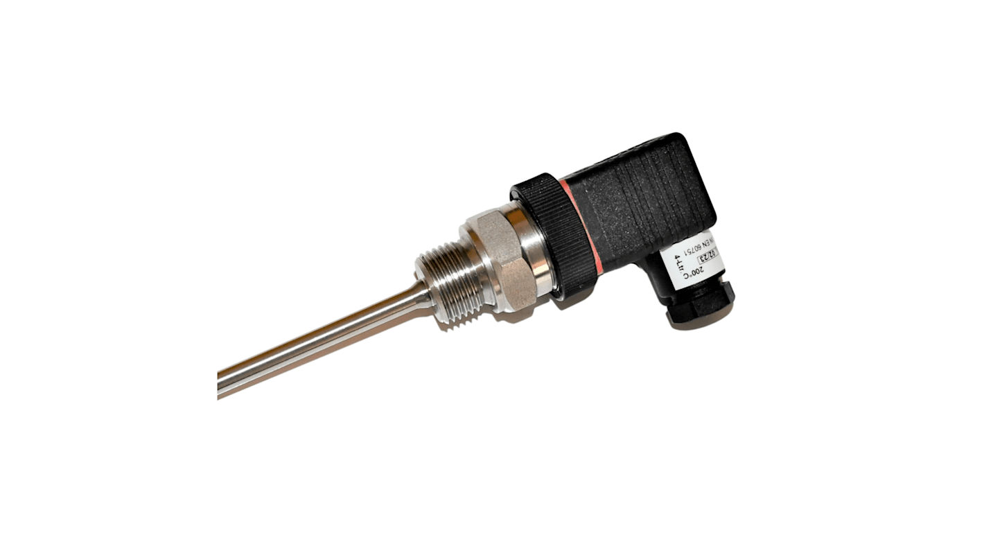 Electrotherm PT100 RTD Sensor, 6mm Dia, 200mm Long, 3 Wire, G1/4, F0.3 +400°C Max