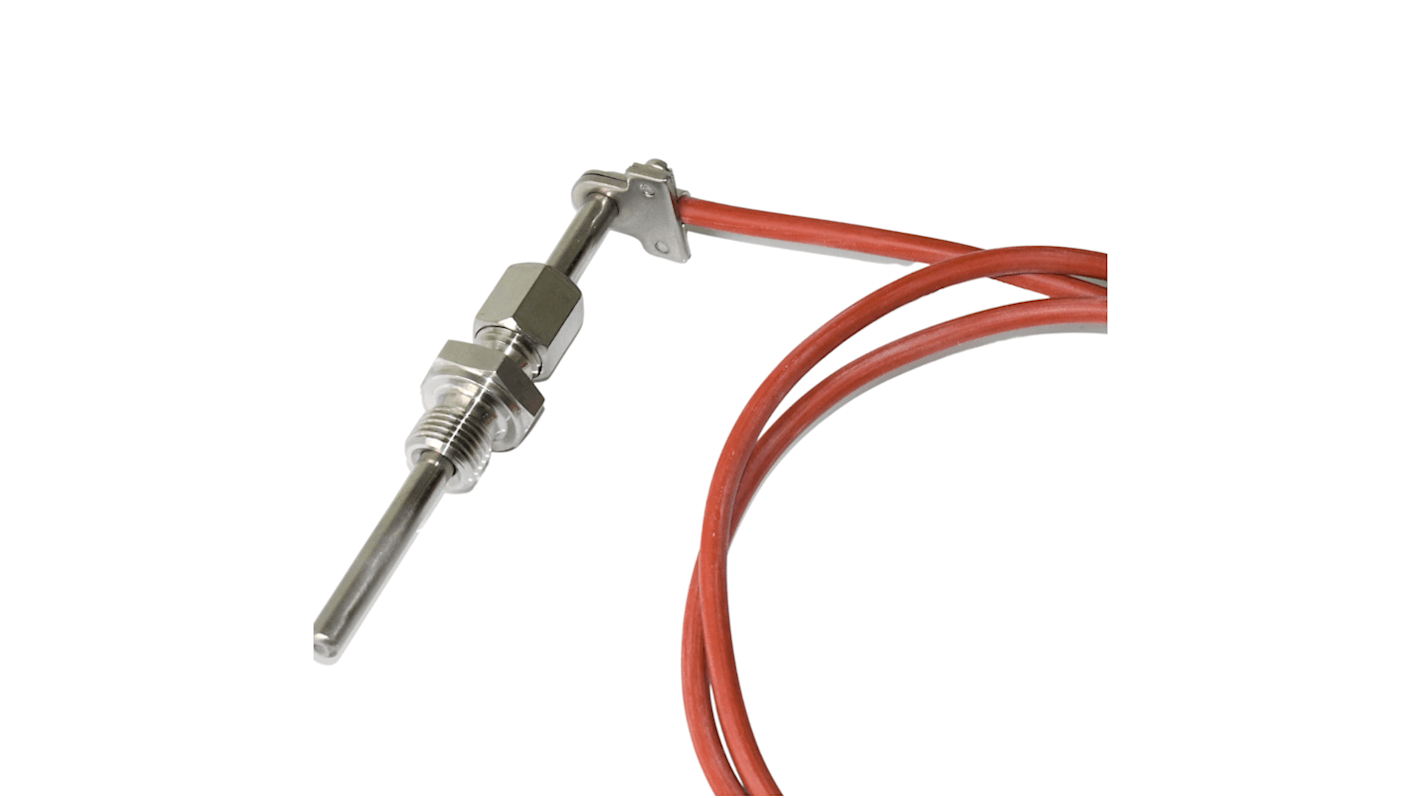 Electrotherm PT100 RTD Sensor, 6mm Dia, 100mm Long, 2 Wire, M10, F0.3 +400°C Max