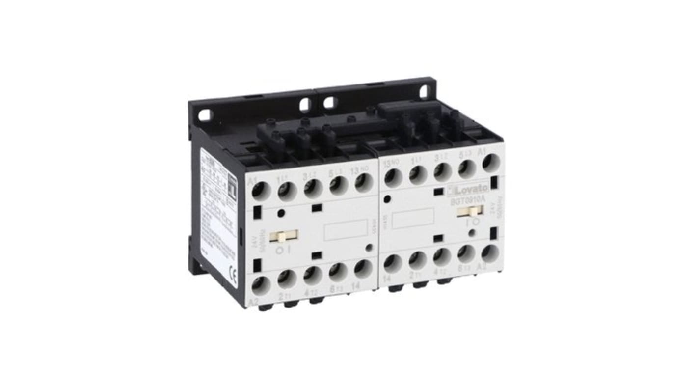 Lovato BGT09 Reversing Contactor, 230 V ac Coil, 3-Pole, 9 A, 5 kW, 1NO, 690 V