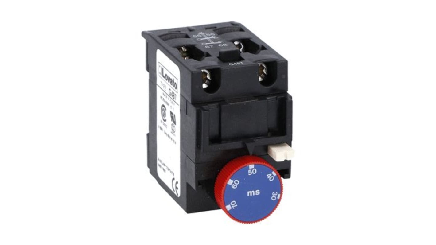 Lovato Auxiliary Contact, 1 Contact, 1NO + 1NC, Front Centre Mounting, G487 BF
