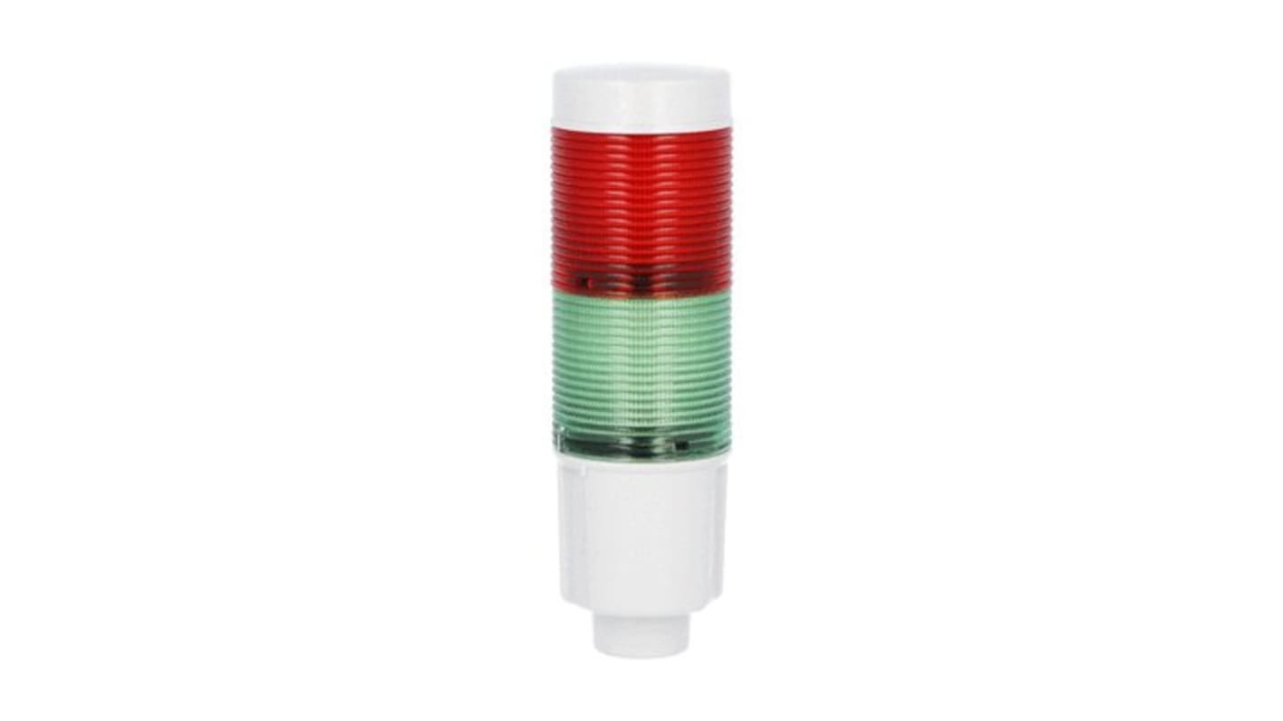 Lovato 8TL4 Series Green, Red Signal Tower, 2 Lights, 24 V dc, Built-In
