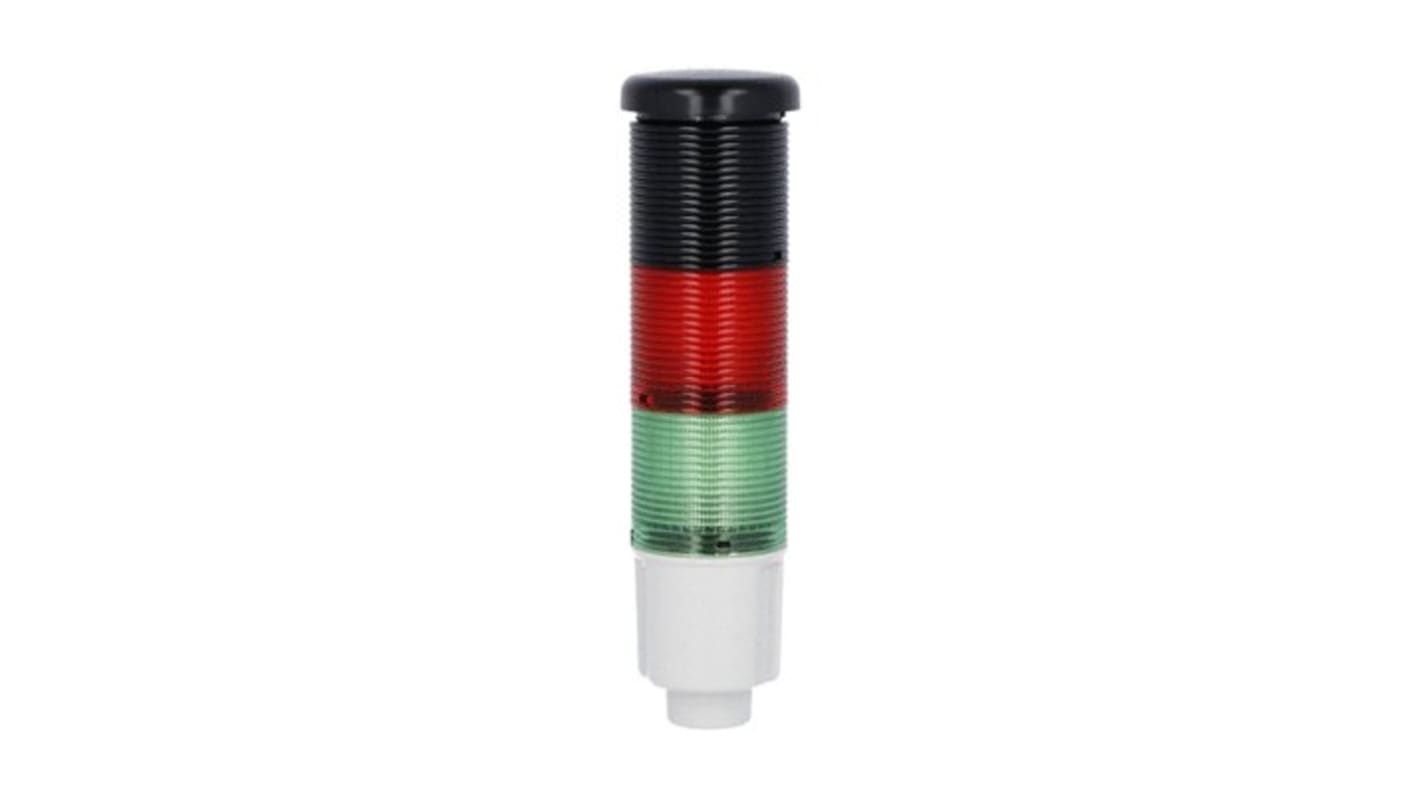 Lovato 8TL4 Series Green, Red Electronic Sounder Signal Tower, 2 Lights, 24 V dc, Built-In