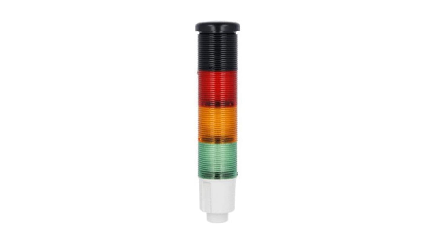 Rs-Online Torretta di segnalazione Lovato 24 V c.c. LED 3 elementi lenti lenti Verde arancione rosso con Sirena