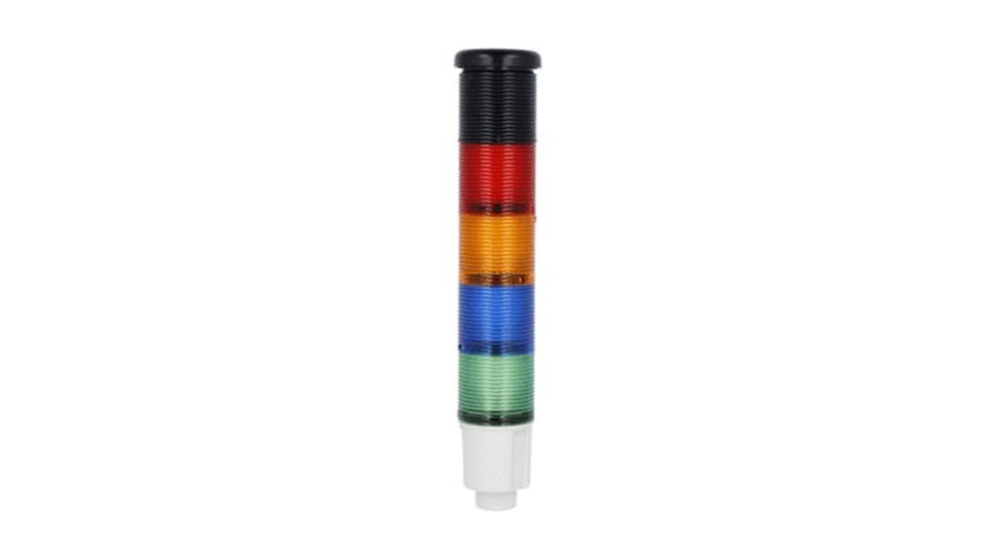 Rs-Online Torretta di segnalazione Lovato 24 V c.c. LED 4 elementi lenti lenti Blu Verde Arancione Rosso con Sirena