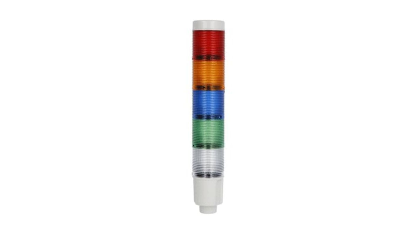 Rs-Online Torretta di segnalazione Lovato 24 V c.c. LED 5 elementi lenti lenti Blu Verde Arancione Rosso Bianco