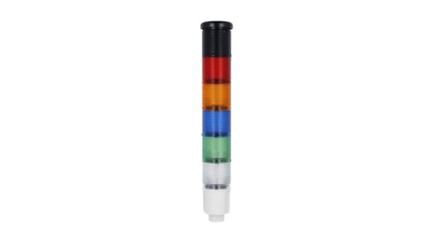 Columna de señalización Lovato 8TL4, LED, con 5 elementos Azul, Verde, Naranja, Rojo, Blanco, 24 V dc