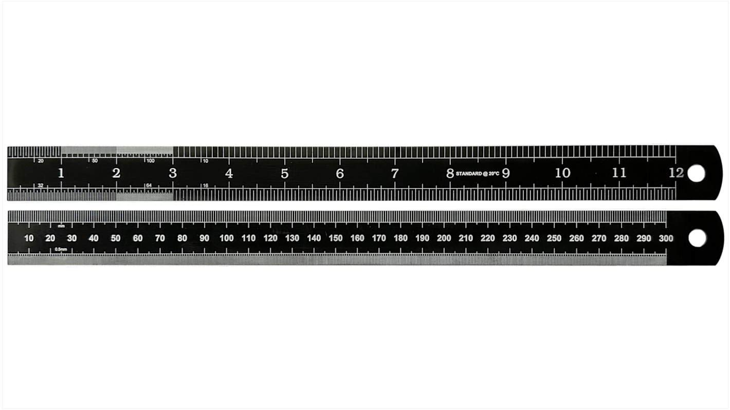 12in/300mm Black Crome Rule