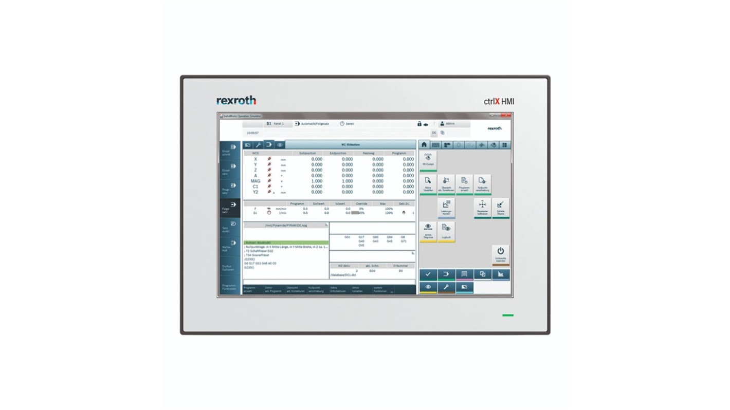 Bosch Rexroth DR0012 Series ctrlX HMI Display - 12 in, TFT Display, 1280 x 800