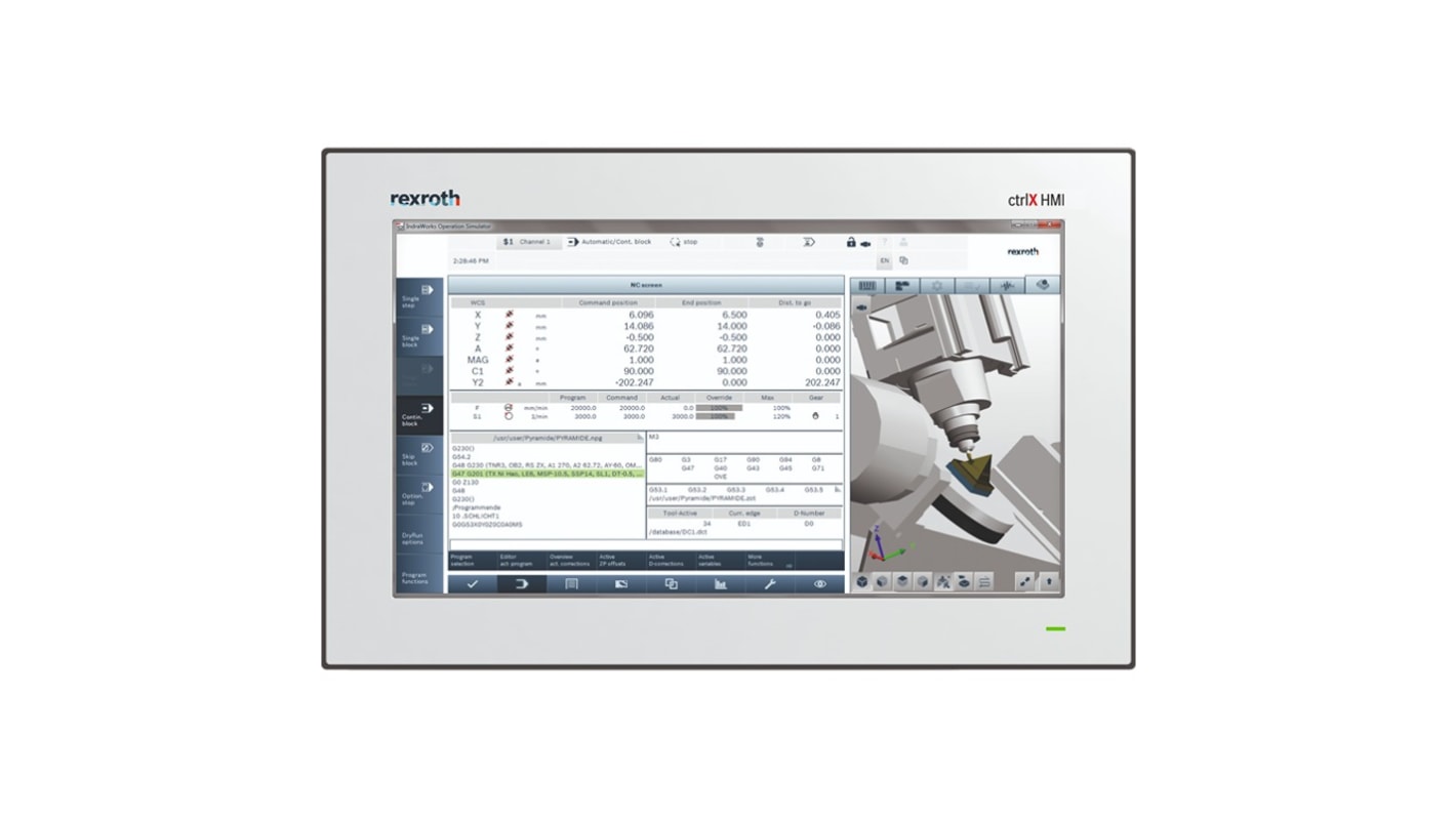 Bosch Rexroth DR0015 Series ctrlX HMI Display - 15.6 in, TFT Display, 1366 x 768