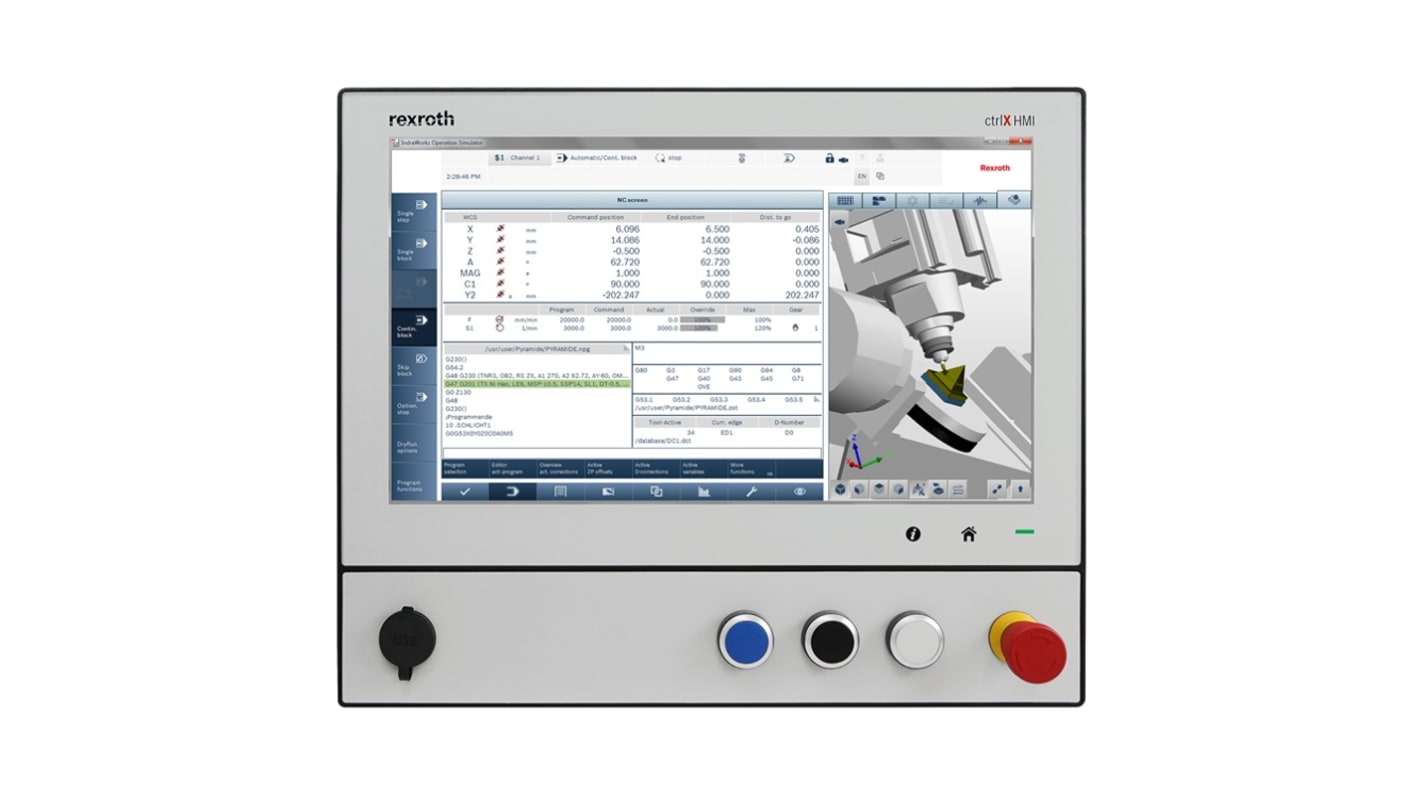 Bosch Rexroth 显示屏, 15.6 in, LED, 24V, IP65, DE0015系列