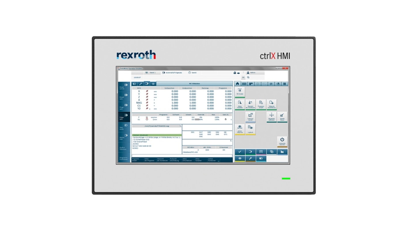 Bosch Rexroth Web面板, 7 英寸, 多触摸, 16GB板载内存, 24V, IP20, WR2107系列