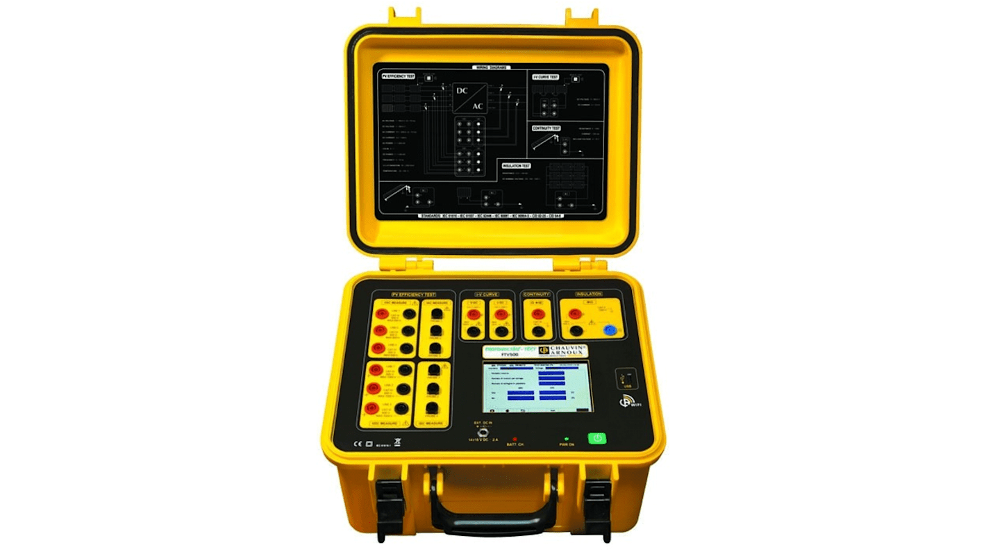 Chauvin Arnoux 1% Photovoltaic Tester, Li-Ion Rechargeable Battery 3000A ac 1000V