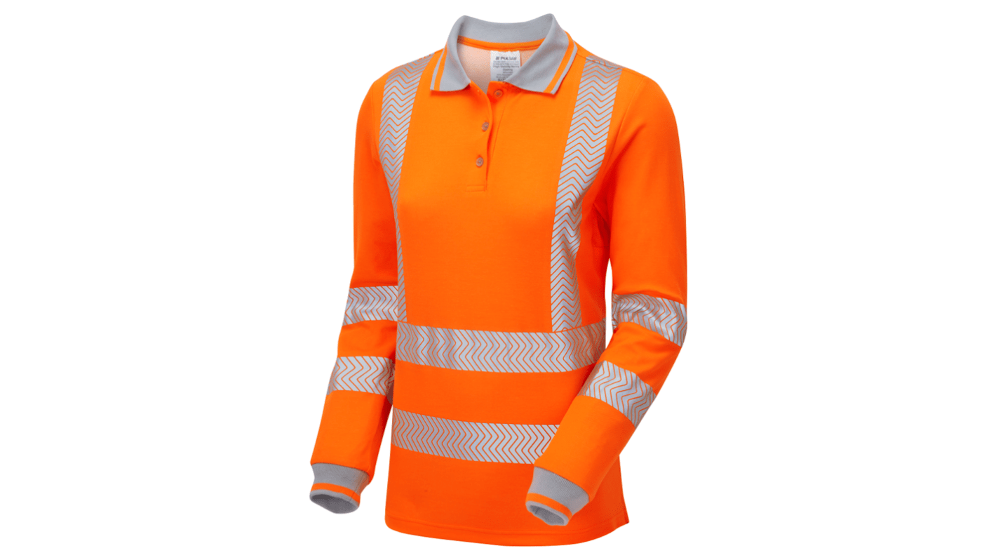 Polo de alta visibilidad de manga larga Mujer PULSAR de color Naranja, talla 106.68 → 114.3cm