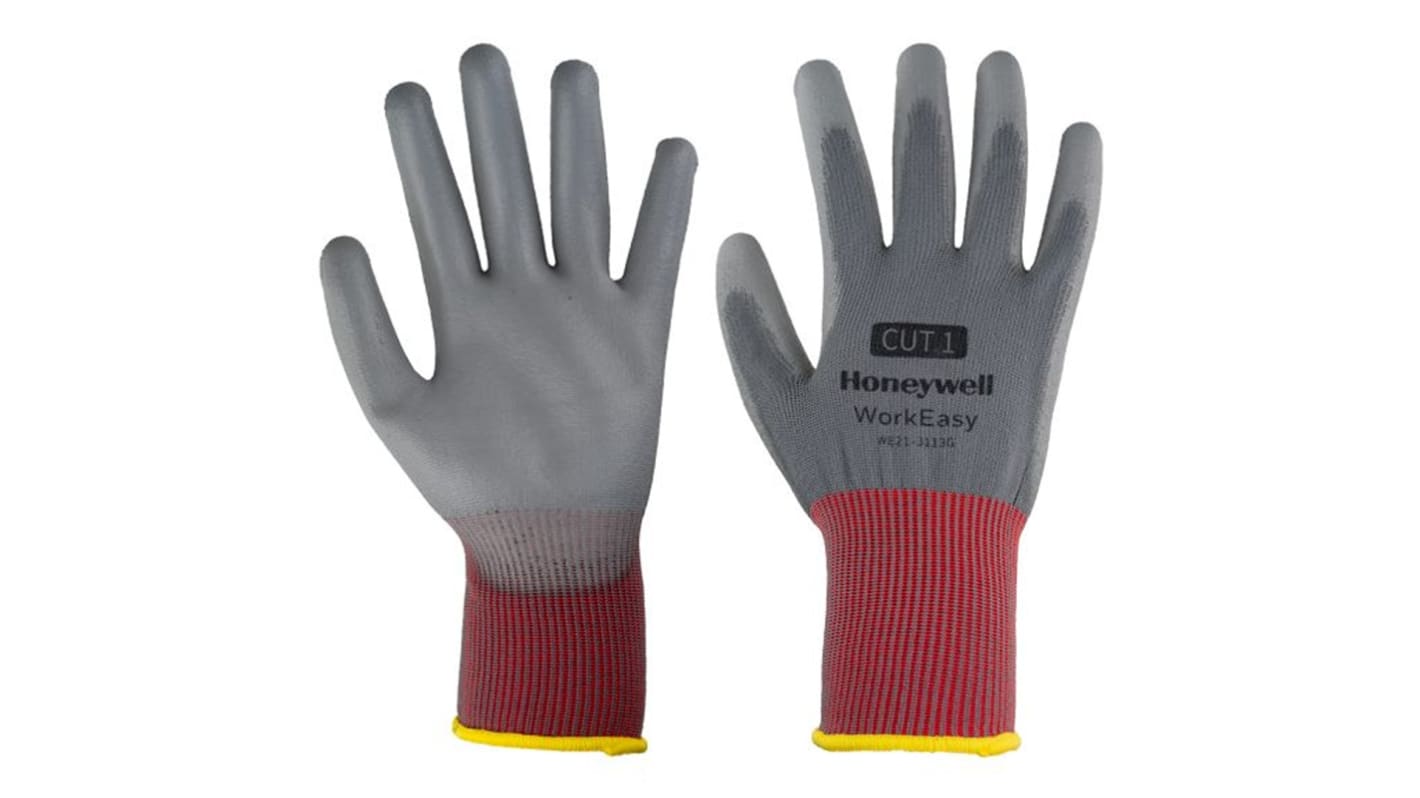 Honeywell Safety WorkEasy 13G GY PU 1 Grey Polyurethane Abrasion Resistant, Tear Resistant Gloves, Size 11,