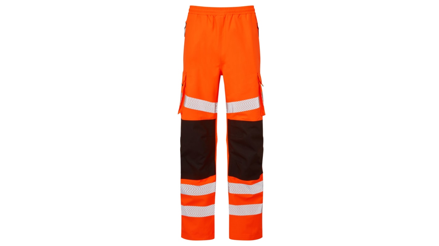 PULSAR LFE907 Orange Hi-Vis, Waterproof, Windproof Hi Vis Trousers, 43 → 47in Waist Size