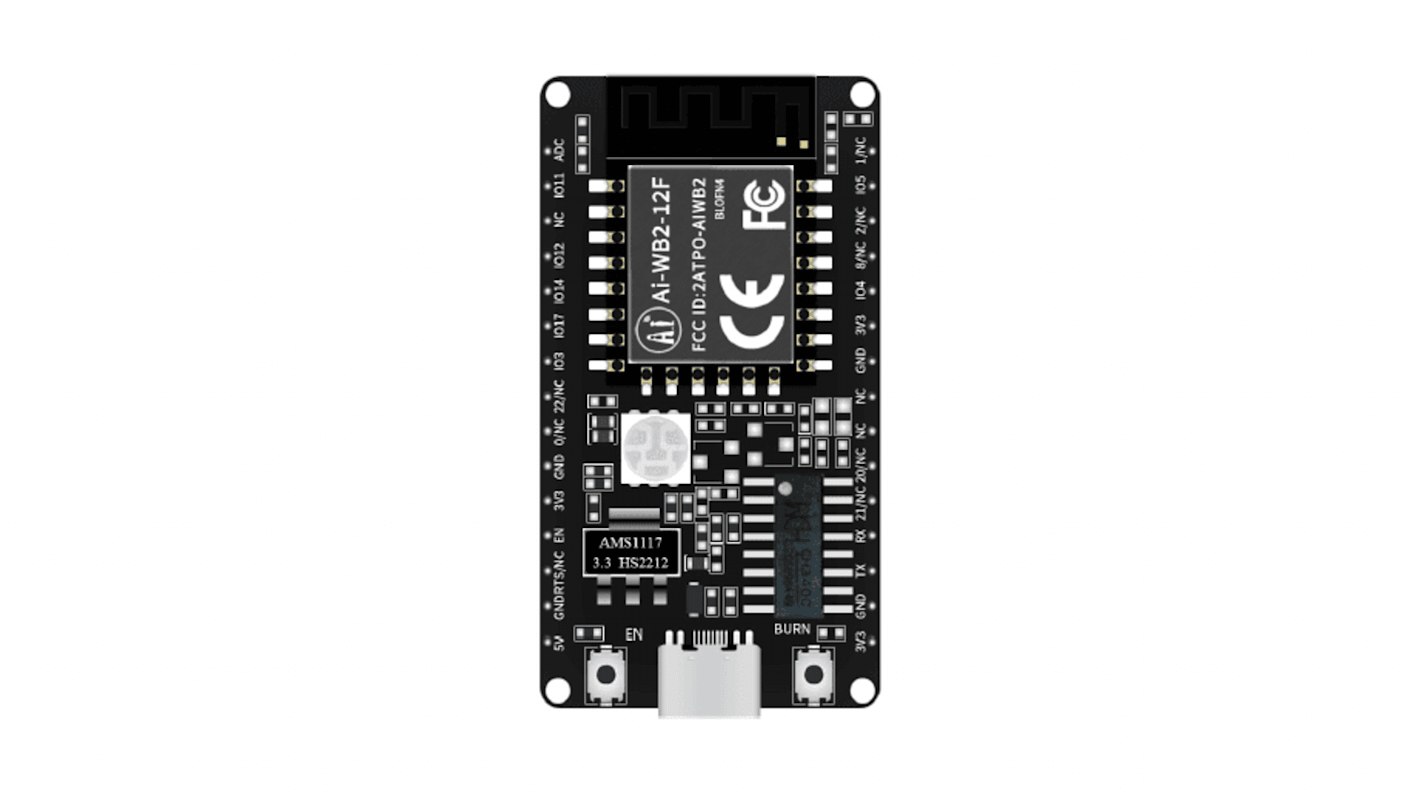 RF Solutions 蓝牙, Wi-Fi蓝牙模块, 开发模块 开发板, 32 bit CPU Card, 2400 → 2483.5MHz, BL602芯片, 用于Ai-WB2-12F 模块