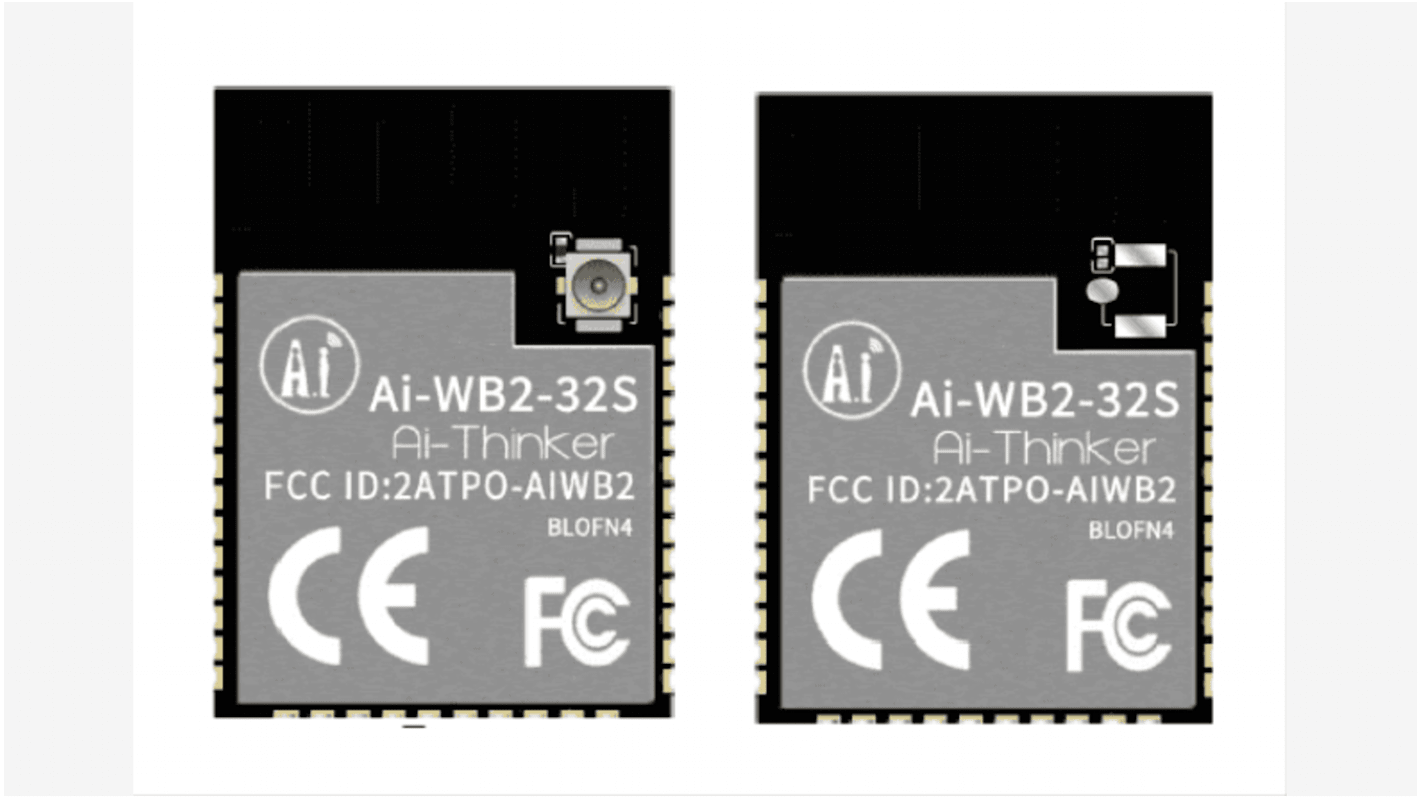 Moduł WiFi i Bluetooth Ai-WB2-32S, IEEE 802.11 b/g/n, WEP, WPA, WPA2, ADC, GPIO, I2C, SPI, UART, 2.7 → 3.6V, RF