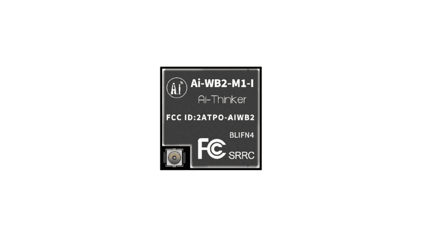 Moduł WiFi i Bluetooth Ai-WB2-M1-I, IEEE 802.11 b/g/n, WEP, WPA, WPA2, ADC, GPIO, I2C, SPI, UART, 2.7 → 3.6V, RF