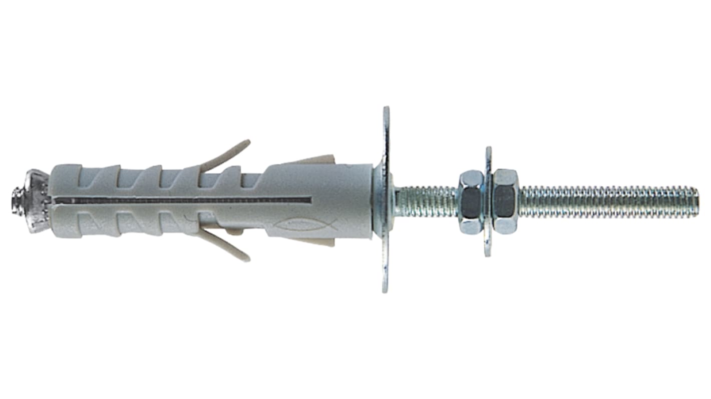 Tassello Fischer Fixings SB 9/5 con vite doppia M 4 in Metallico, Nylon, Ø fissaggio 9mm, L. 40mm