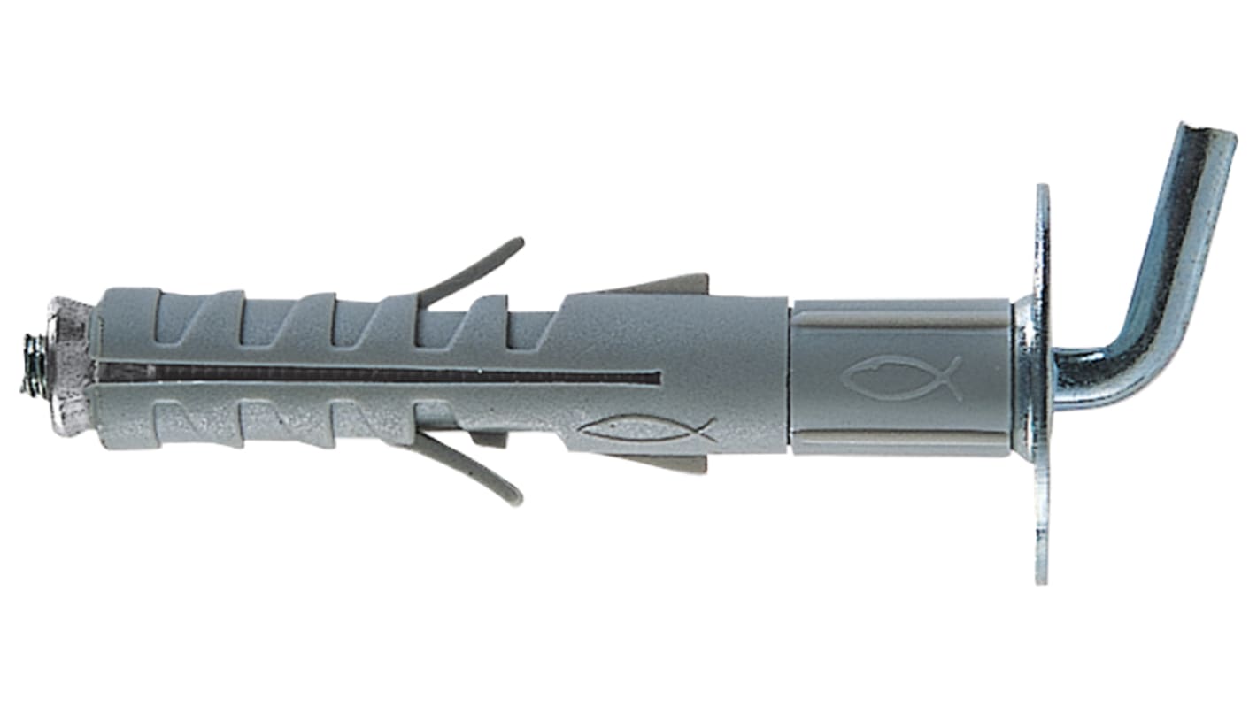 Tassello Fischer Fixings SB 9/L8 con gancio corto in Metallico, Nylon, Ø fissaggio 9mm, L. 52mm