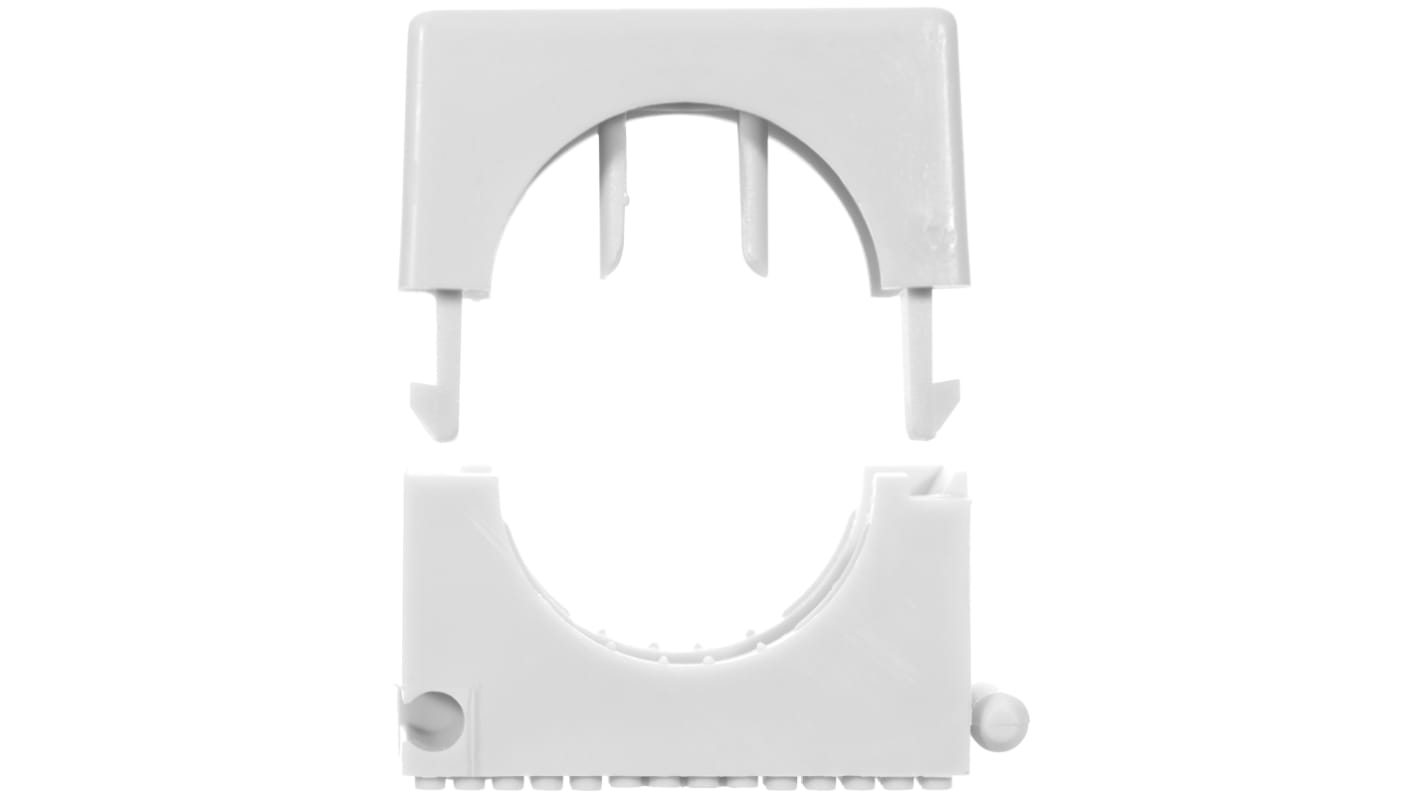 Clip per tubo in Nylon Grigio Fischer Fixings SCH, diametro foro di fissaggio 16mm 12 → 16mm, larghezza 27.5mm,