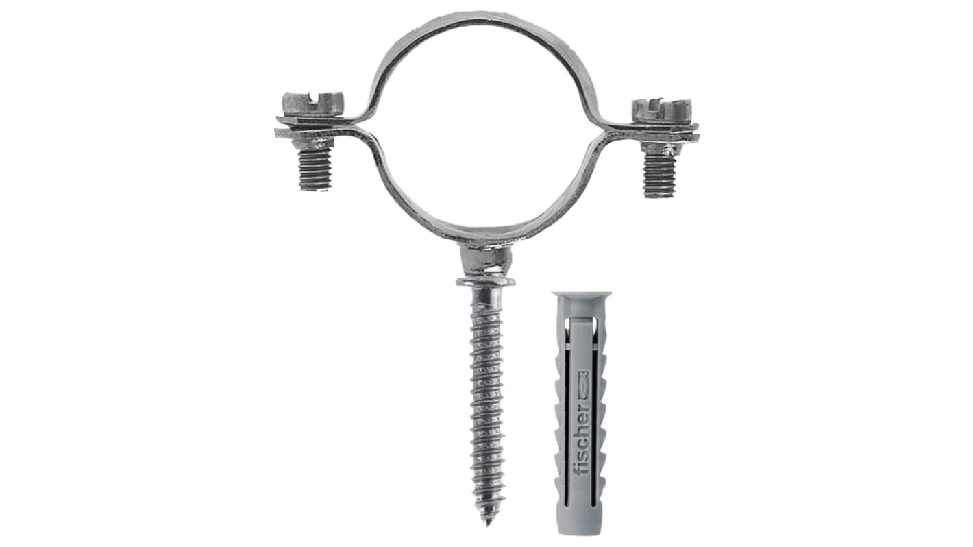 Clip per tubo in Galvanizzato Argento Fischer Fixings CZV Collare distanziatore con tassello, diametro foro di